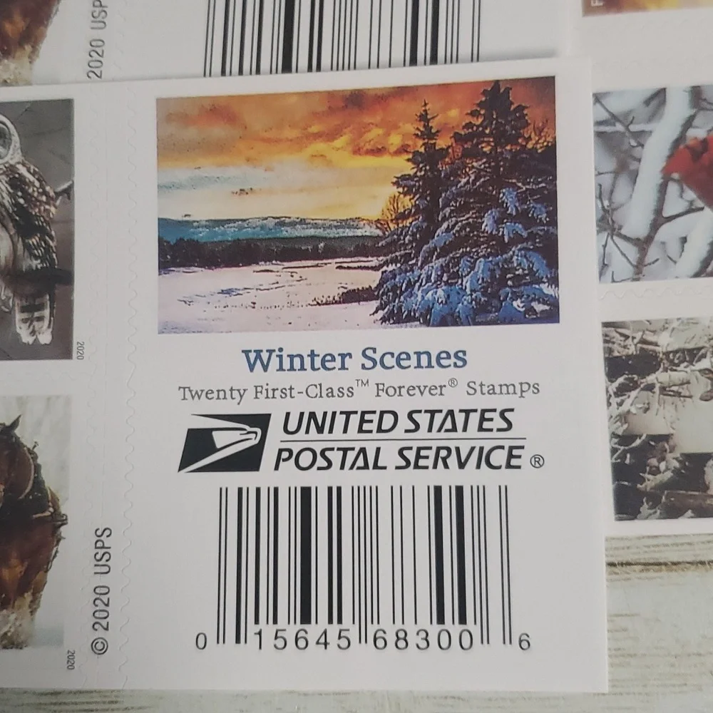 100 Winter Scenes 2020 Forever‎ Postage Stamps US Postal USPS Mailing Christmas